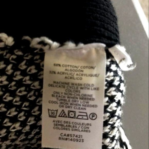 Loft Women's XSmall Black/White Houndstooth Sweater XS - Picture 6 of 6
